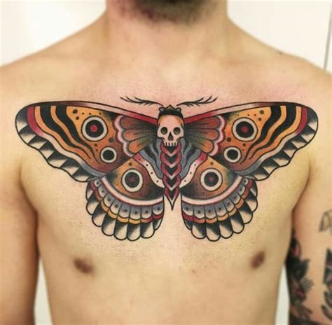 death moth chest piece|15 stunning death moth chest tattoo designs to inspire。